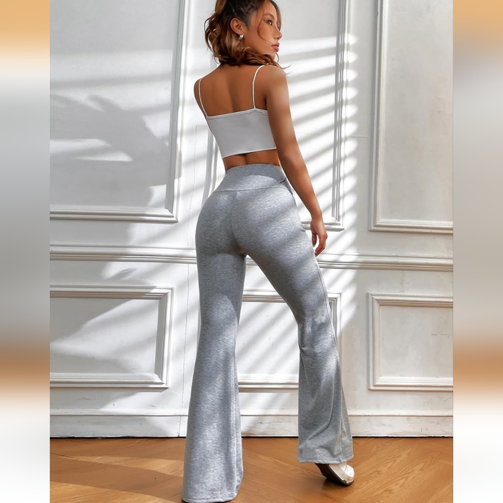Gray Flared Leggings - Picture 2 of 7